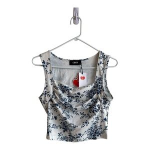 Cider Navy Floral Crop Top